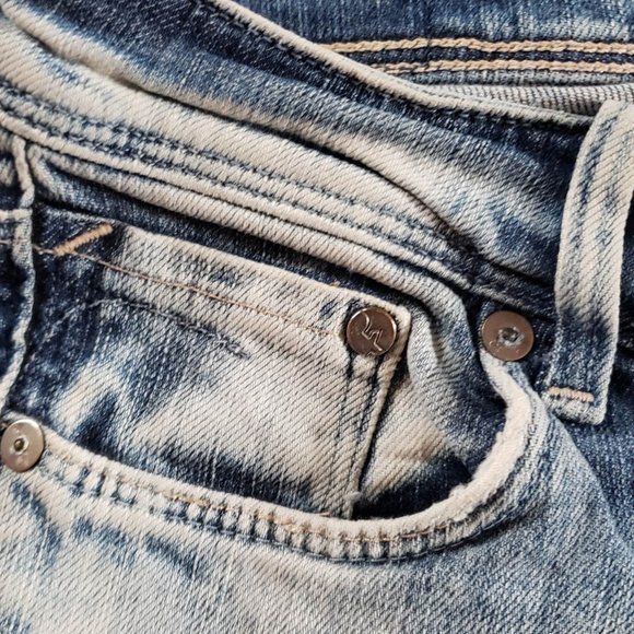 &sqin Brand distressed look/acid wash denim skinny jeans, mild stretch, size 27" - Picture 9 of 9